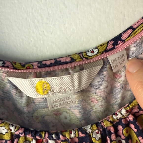 BODEN Paisley Print Ruffle Jersey Midi‎ Dress Citronelle Multi 12 - Picture 4 of 6